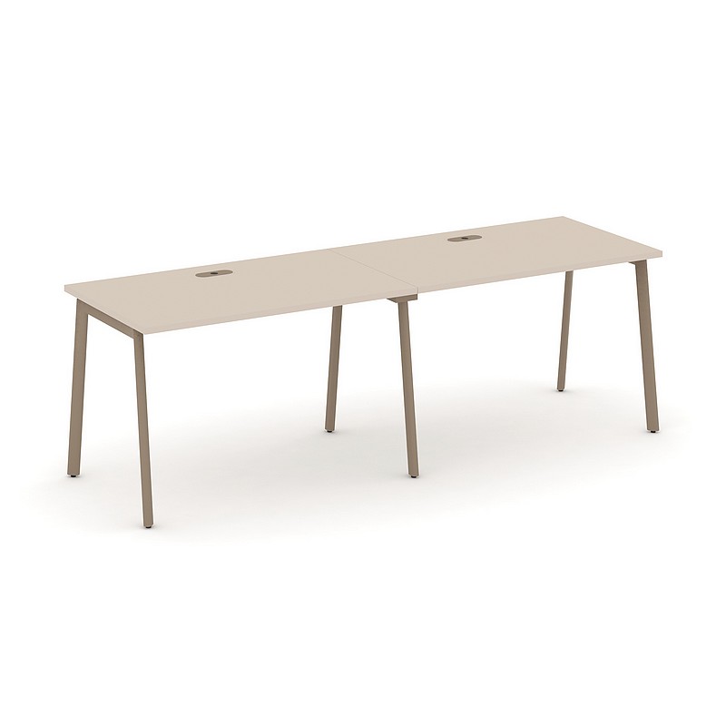 Мебель для персонала ESTETICA ES.RS-2.2-LP Раб.станц.2 места с лючком на плоскоовал.трубе