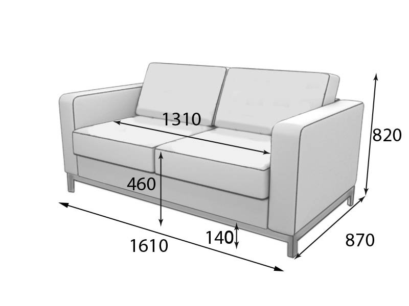 Диван для офиса Бентли Ben2-2 Диван двухместный (Экокожа Oregon)