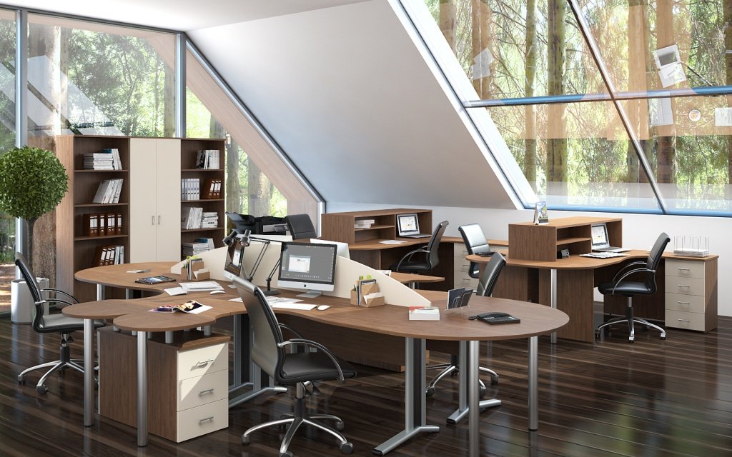 Серая мебель для офиса Монолит - вид 4