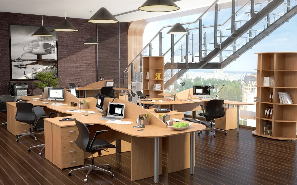 Серая мебель для офиса Монолит - вид 2